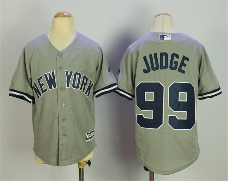 MLB Yankees 99 Aaron Judge Gray Cool Base Youth Jersey