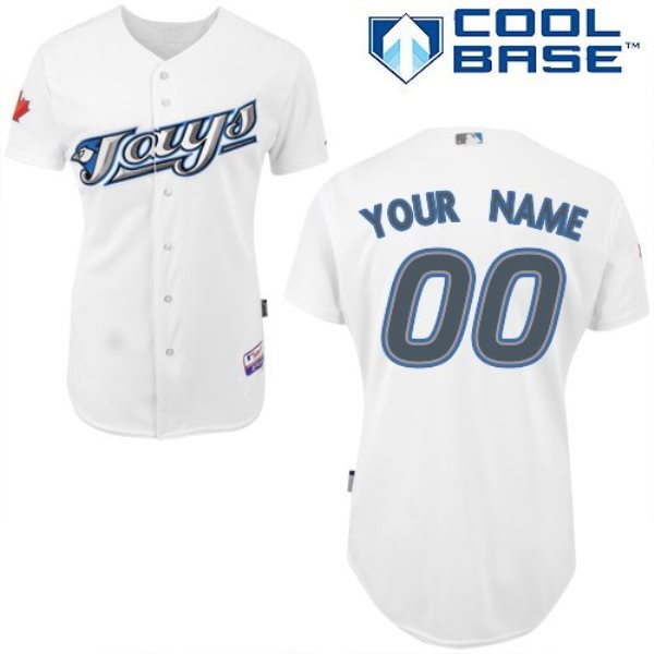 MLB Blue Jays White Cool Base Customized Men Jersey