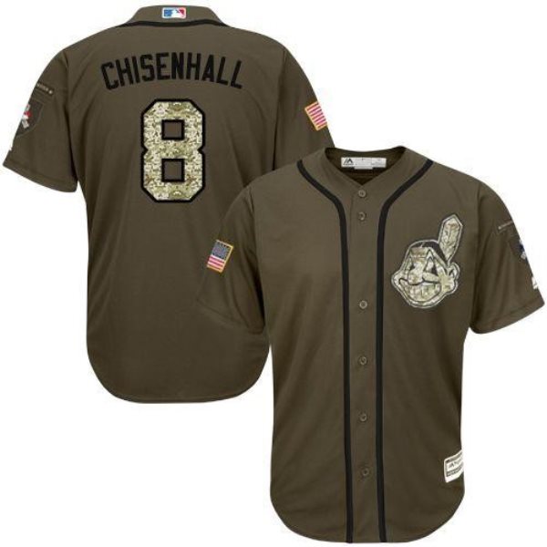 MLB Indians 8 Lonnie Chisenhall Green Salute to Service Men Jersey