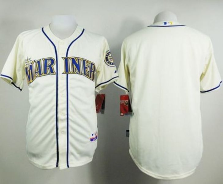 MLB Mariners Blank Cream Alternate Cool Base Men Jersey