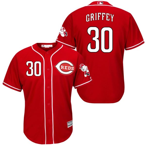 MLB Reds 30 Ken Griffey Jr. Red New Cool Base Men Jersey