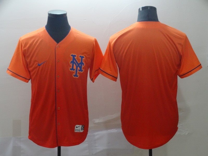 MLB Mets Blank Orange Drift Fashion Men Jersey