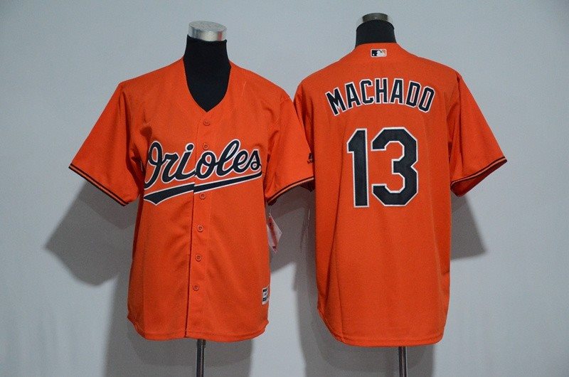 MLB Orioles 13 Manny Machado Orange Cool Base Youth Jersey