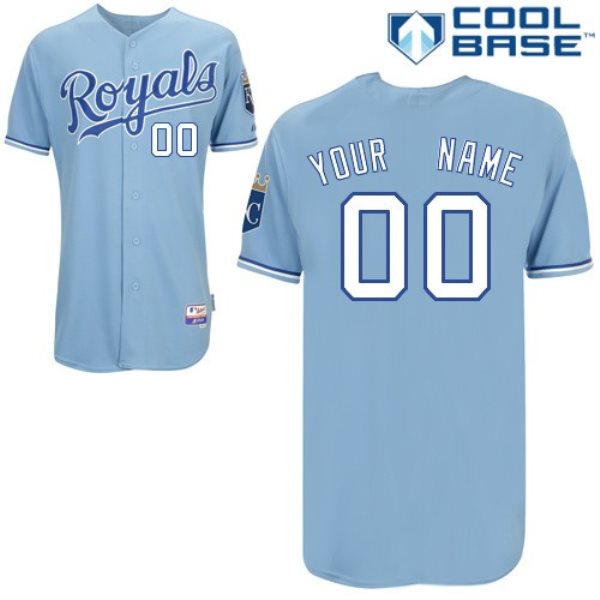 MLB Royals Light Blue Cool Base Customized Men Jersey
