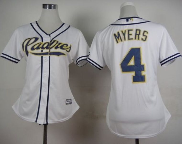 MLB Padres 4 Wil Myers White Home Women Jersey