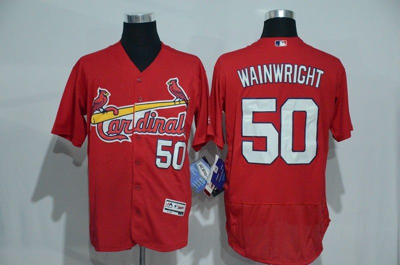 MLB Cardinals 50 Adam Wainwright Red Flexbase Men Jersey