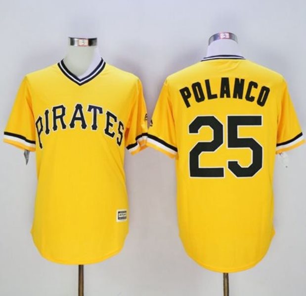 MLB Pirates 25 Gregory Polanco Gold New Cool Base Men Jersey