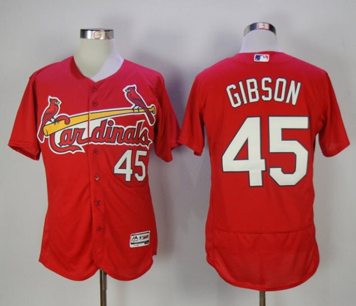 MLB Cardinals 45 Bob Gibson Red Flexbase Men Jersey
