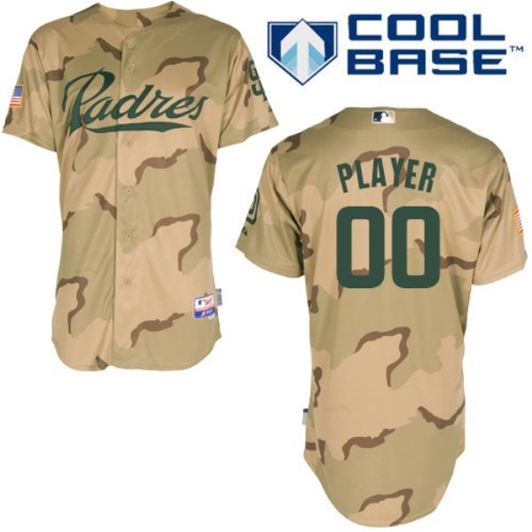MLB Padres Desert Camouflage Cool Base Customized Men Jersey