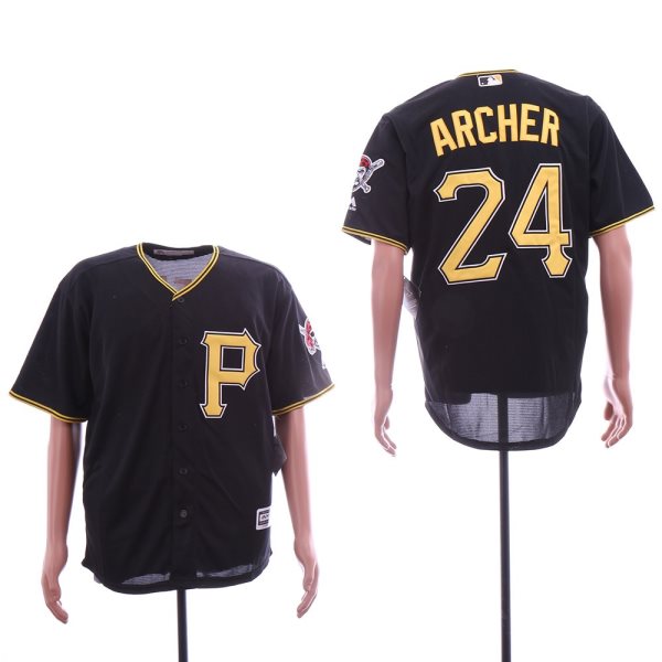 MLB Pirates Chris Archer Black Cool Base Men Jersey