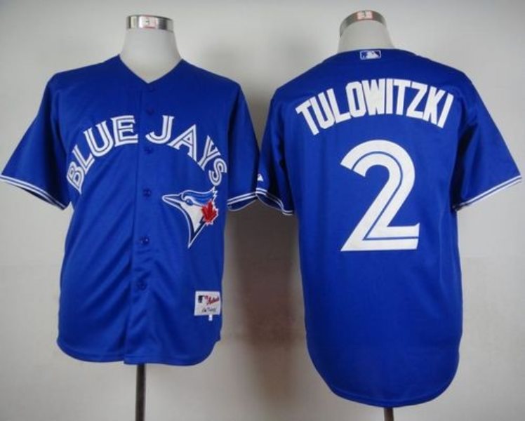 MLB Blue Jays 2 Troy Tulowitzki Blue Alternate Cool Base Men Jersey