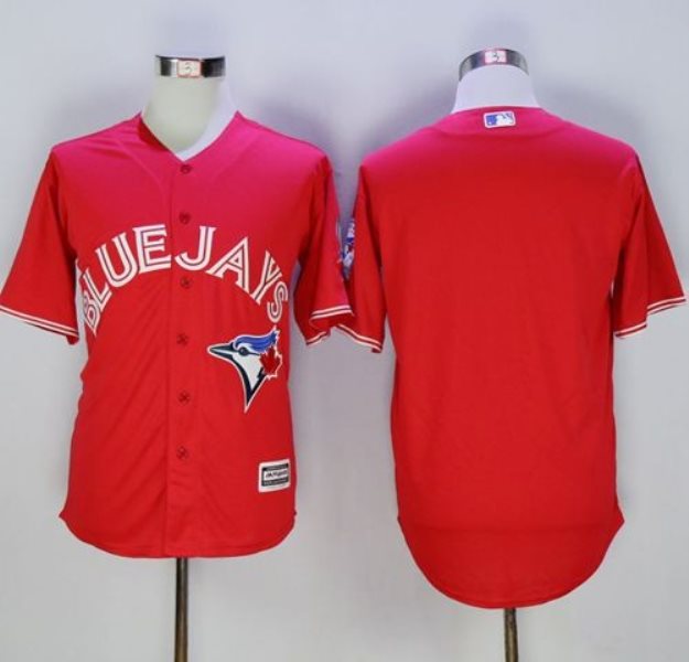 MLB Blue Jays Blank Red New Cool Base 40th Men Jersey