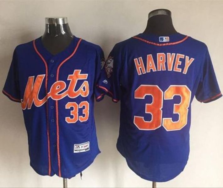 MLB Mets 33 Matt Harvey Blue Flexbase Men Jersey