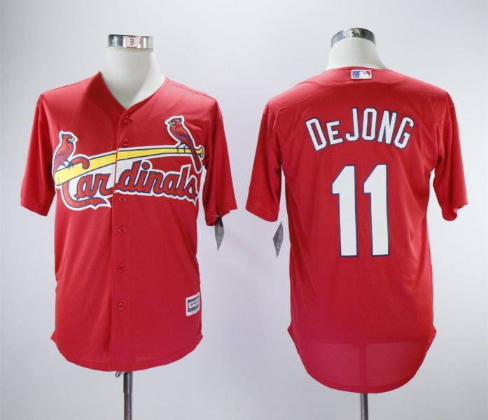 MLB Cardinals 11 Paul DeJong Red Cool Base Men Jersey