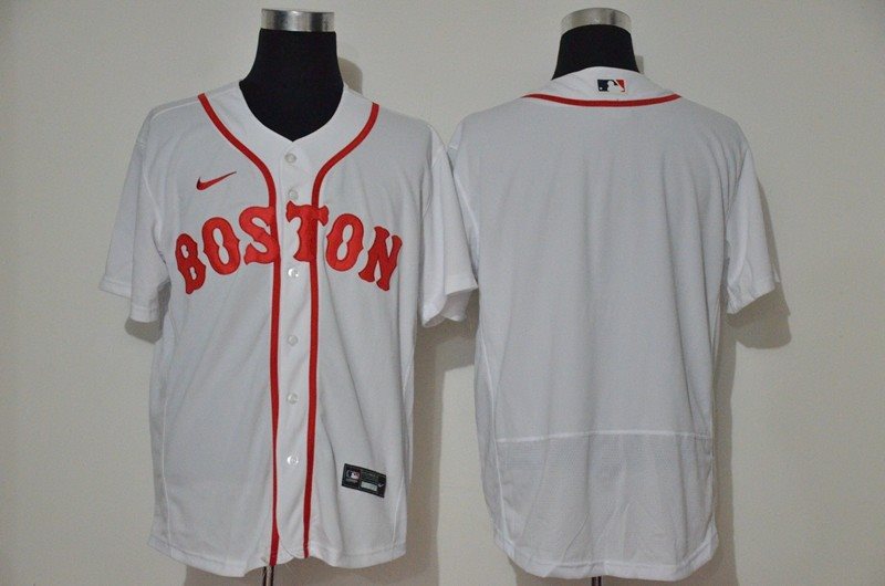 MLB Red Sox Blank White 2020 Nike Flexbase Men Jersey