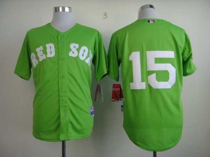 MLB Red Sox 15 Dustin Pedroia Green Men Jersey
