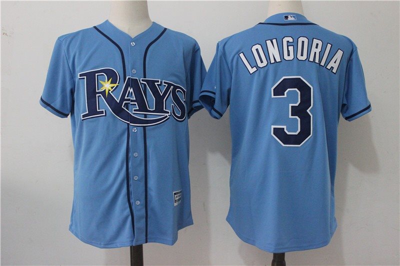 MLB Rays 3 Evan Longoria Light Blue New Cool Base Men Jersey