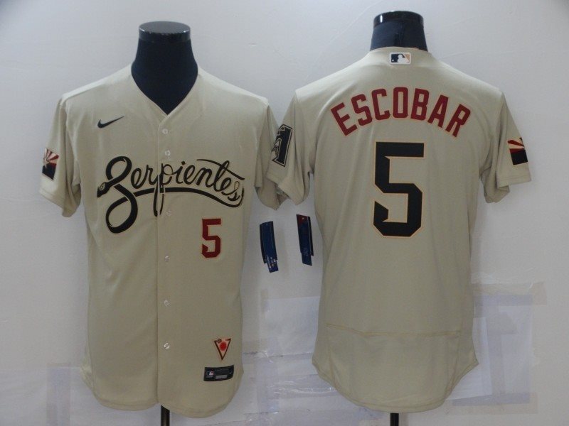 MLB Diamondbacks 5 Eduardo Escobar Serpientes Gold 2021 City Connect Flexbase Men Jersey