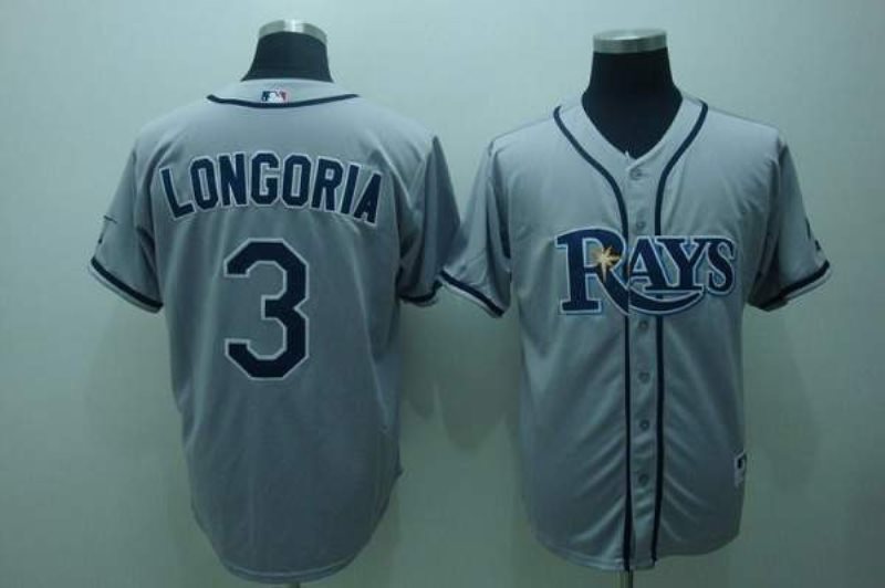MLB Rays 3 Evan Longoria Grey Men Jersey