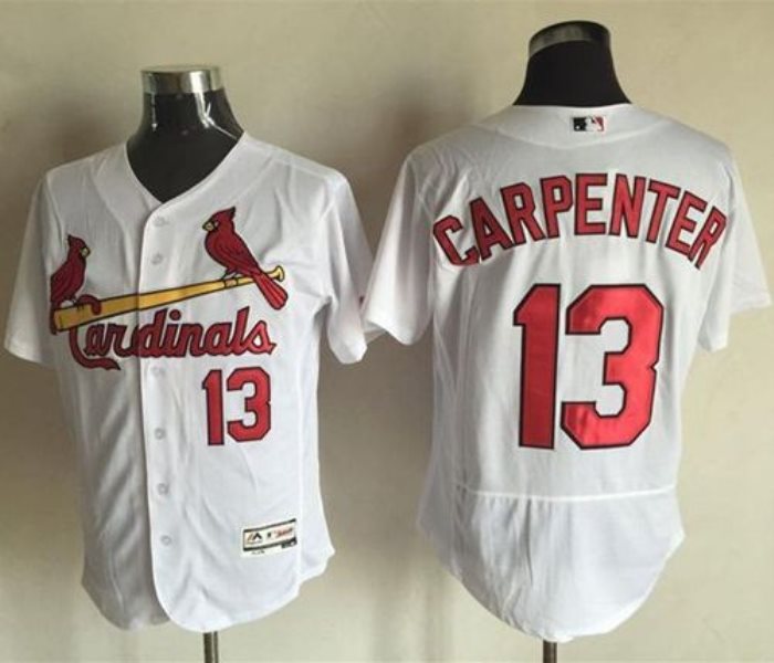MLB Cardinals 13 Matt Carpenter White Flexbase Men Jersey