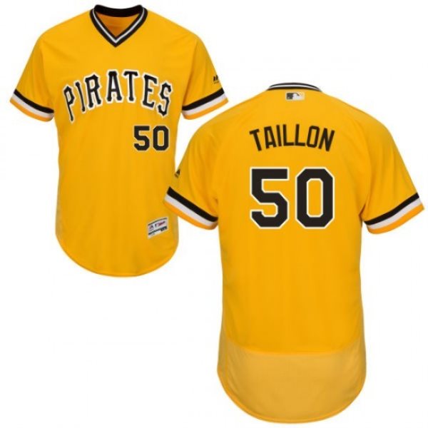 MLB Pirates 50 Jameson Taillon Gold Flexbase Men Jersey