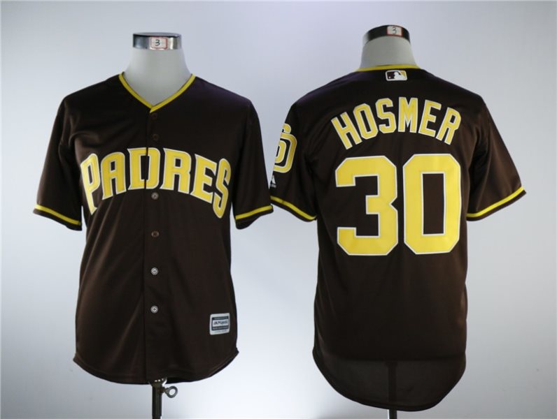 MLB Padres 30 Eric Hosmer Brown Alternate Cool Base Men Jersey