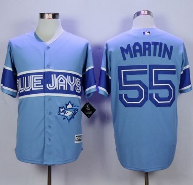 MLB Blue Jays 55 Russell Martin Light Blue Exclusive New Cool Base Men Jersey