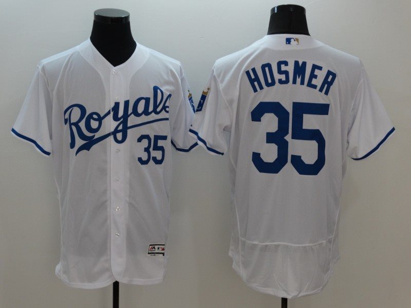 MLB Royals 35 Eric Hosmer White Flexbase Men Jersey