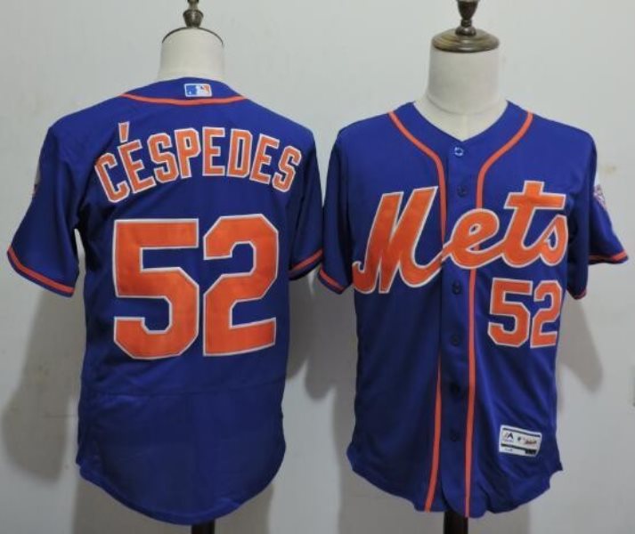 MLB Mets 52 Yoenis Cespedes Blue Flexbase Men Jersey