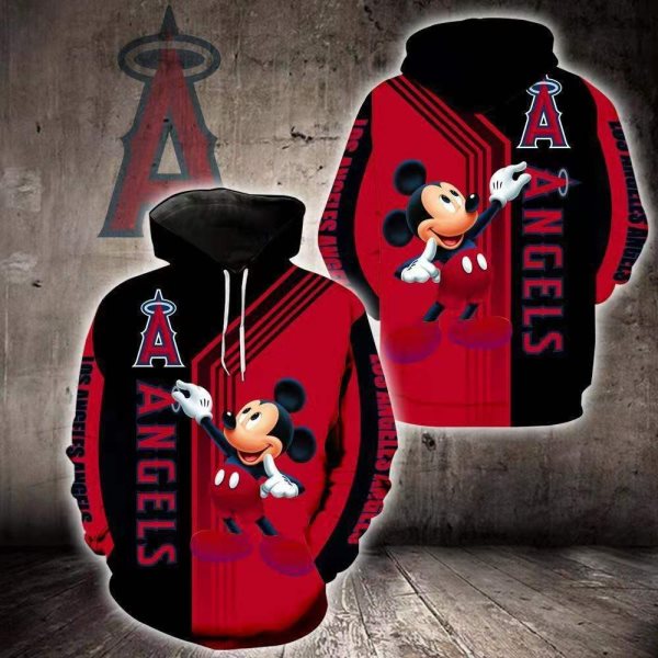 MLB Los Angeles Angels Disney Mickey Mouse Pullover Hoodies