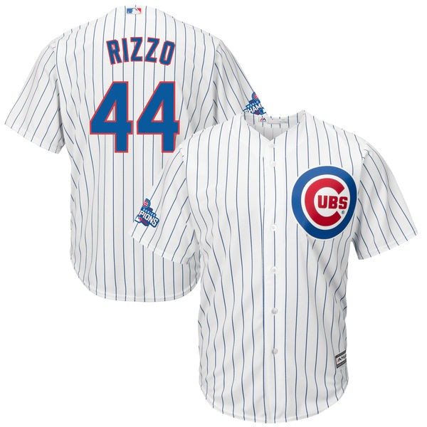 MLB Cubs 44 Anthony Rizzo White 2016 World Series Champions Cool Base Men Jersey