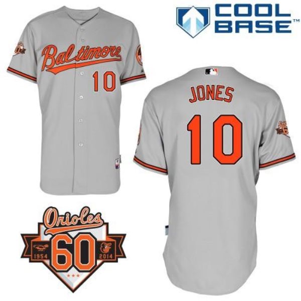 MLB Orioles 10 Adam Jones Grey Cool Base Men Jersey
