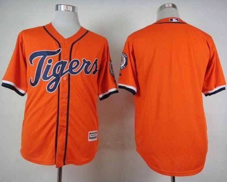 MLB Tigers Blank Orange Cool Base Men Jersey