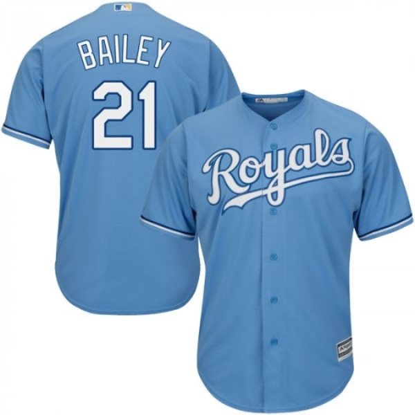 MLB Royals 21 Homer Bailey Light Blue Cool Base Men Jersey
