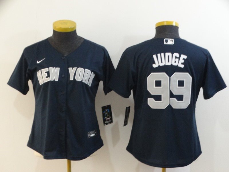 MLB Yankees 99 Aaron Judge Navy 2020 Nike Cool Base Women Jersey(Run Small)