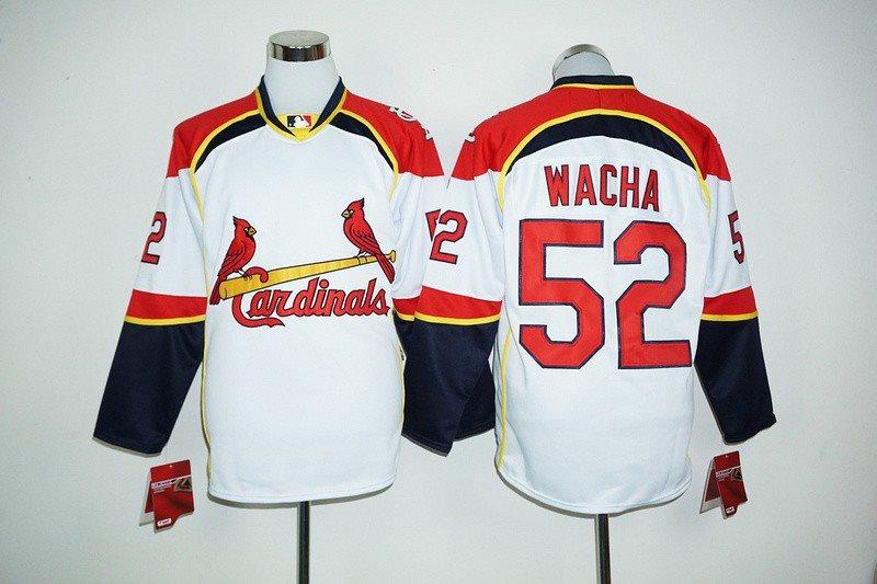 MLB Cardinals 52 Michael Wacha White Long Sleeve Men Jersey