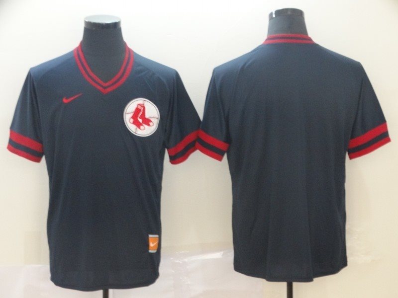 MLB Red Sox Blank Navy Nike Cooperstown Collection Legend V-Neck Men Jersey