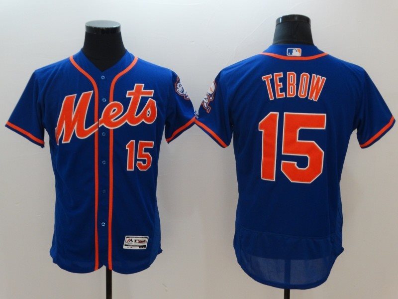 MLB Mets 15 Tim Tebow Royal Flexbase Men Jersey