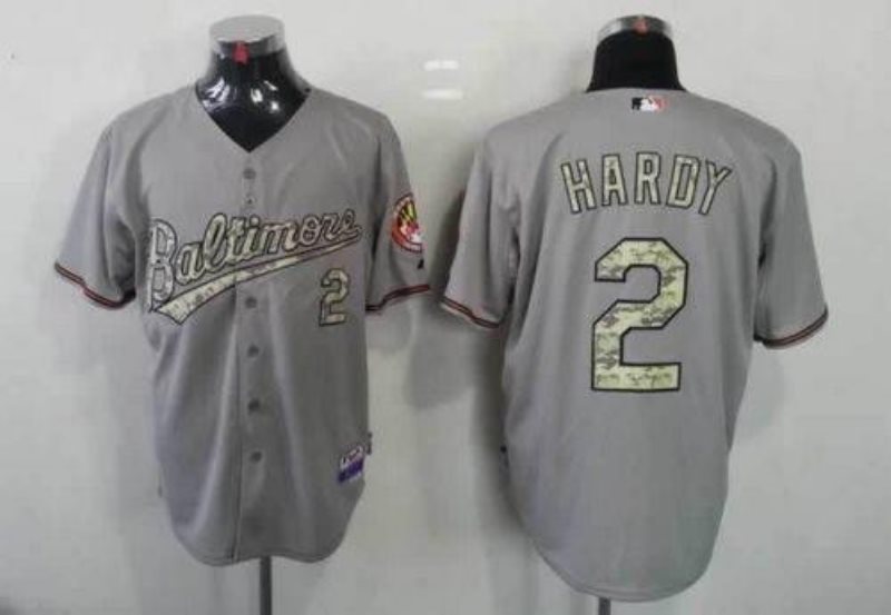 MLB Orioles 2 J.J. Hardy Grey USMC Cool Base Men Jersey