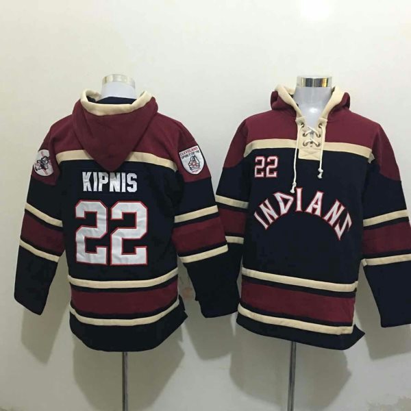 MLB Indians 22 Jason Kipnis Black Men Sweatshirt
