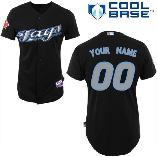 MLB Blue Jays Black Cool Base Customized Men Jersey