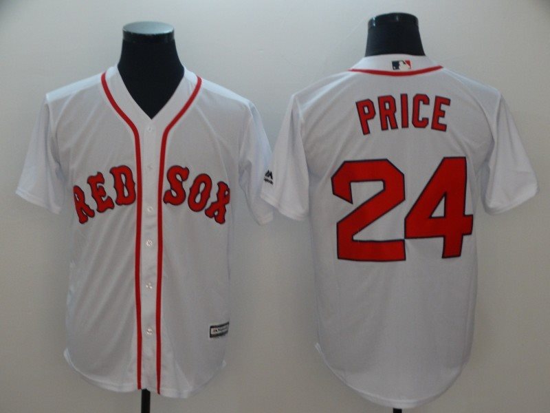 MLB Red Sox 24 David Price White New Cool Base Men Jersey