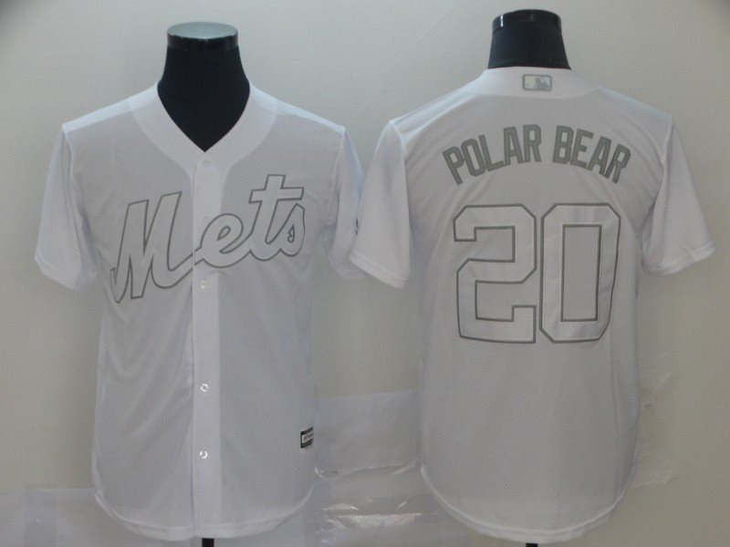 MLB Mets 20 Pete Alonso Polar Bear White 2019 Players Weekend Player Men Jersey