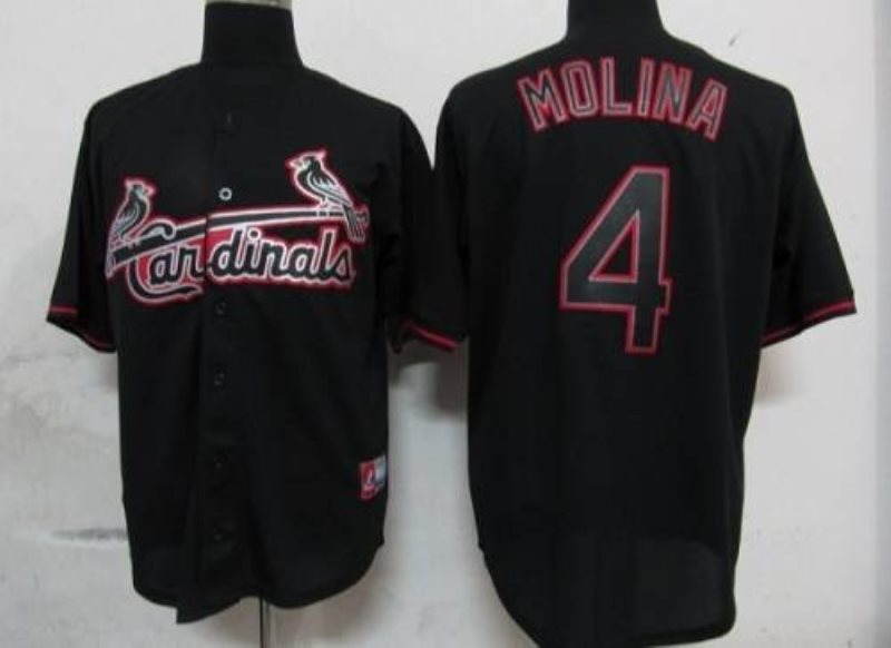 MLB Cardinals 4 Yadier Molina Black Fashion Men Jersey