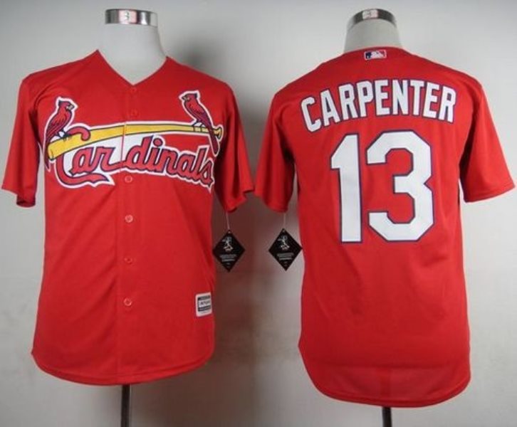 MLB Cardinals 13 Matt Carpenter Red Cool Base Men Jersey