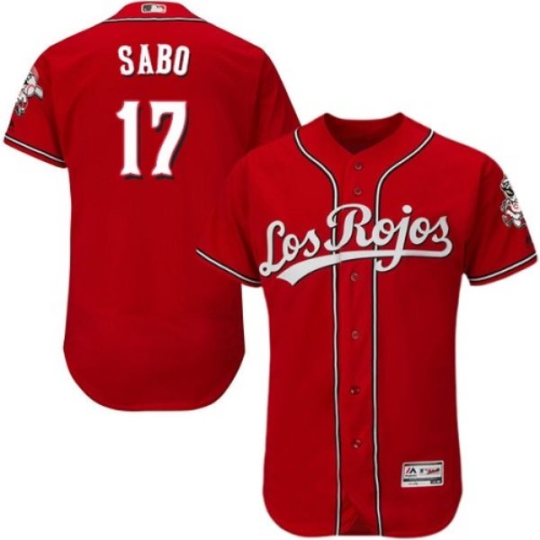 MLB Reds 17 Chris Sabo Red Alternate Flexbase Men Jersey
