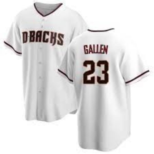MLB Diamondbacks 23 Zac Gallen White Cool Base Men Jersey