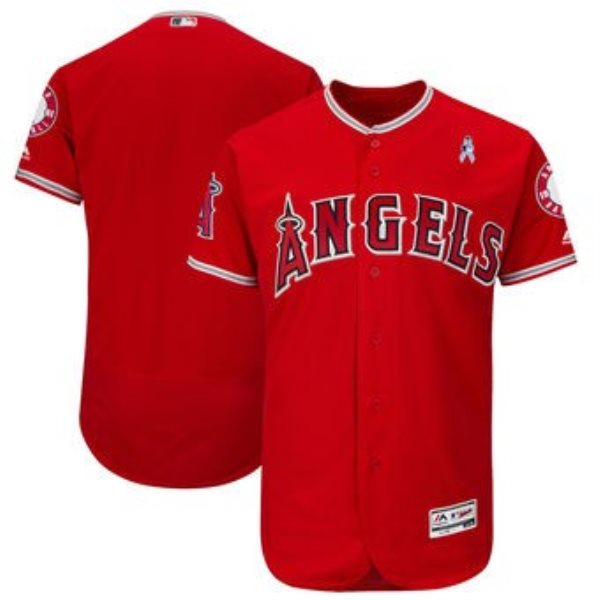 MLB Angels Blank Red 2018 Father's Day FlexBase Men Jersey