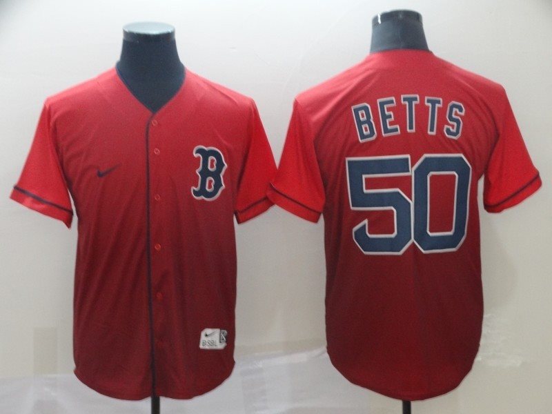 MLB Red Sox 50 Mookie Betts Red Drift Fashion Men Jersey
