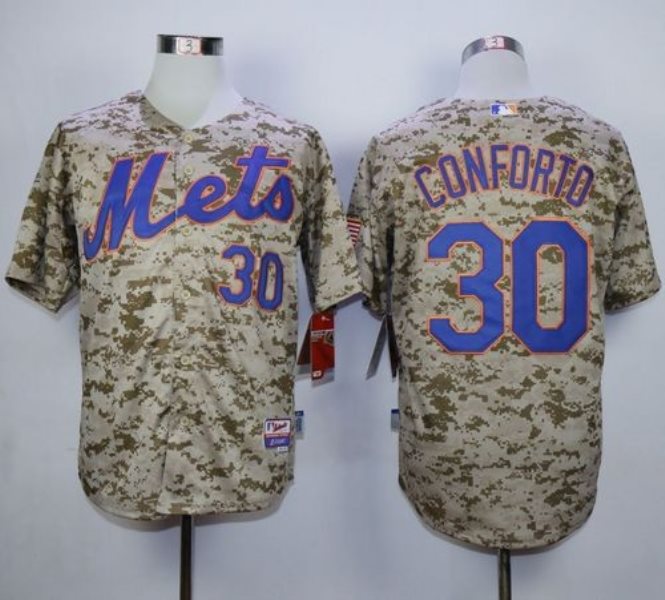 MLB Mets 30 Michael Conforto Camo Alternate Cool Base Men Jersey